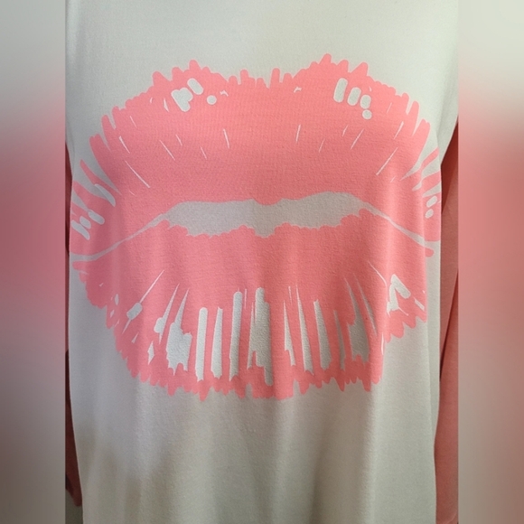 LuLaRoes Randy, 3/4 Sleeves Pink/Peachy Blouse Soft, Size Large - Picture 2 of 9